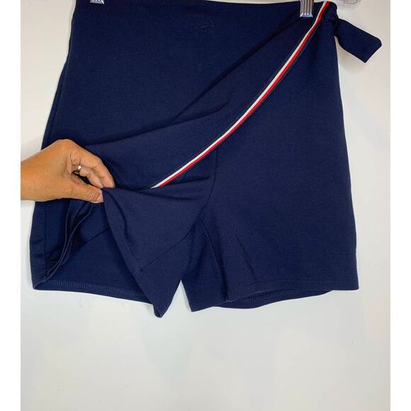 Tommy Hilfiger girls Ponte knit navy blue classic preppy wrap skort size LG - Picture 4 of 8